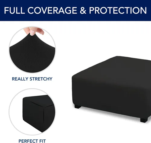 Miniatura 3 de PureFit Funda otomana súper elástica de ajuste perfecto cuadrada - Fundas otomanas para taburete y muebles plegables de almacenamiento para sala