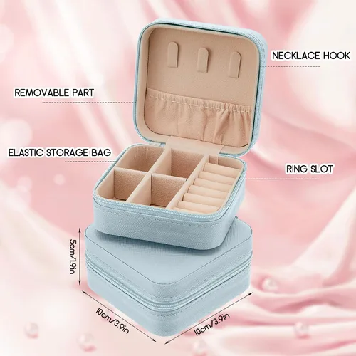 Miniatura 45 de Joyero de viaje de 12 piezas, cajas de regalo de dama de honor, organizador de viaje, pequeño joyero, mini organizador de almacenamiento, caja