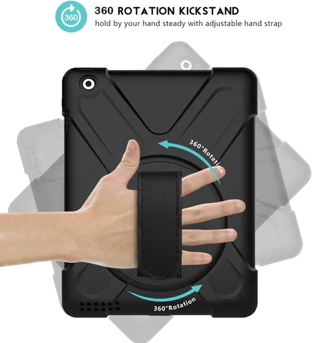 Miniatura 3 de ProCase Funda resistente resistente para iPad 2 3 4 (modelo antiguo), a prueba de golpes 360 grados giratoria Kickstand Funda protectora para iPad