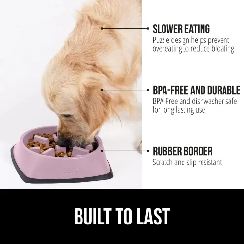 Miniatura 2 de GORILLA GRIP® Cuencos patentados de alimentación lenta sin BPA, juguete interactivo para perros y gatos, enriquecimiento de entrenamiento Rosa