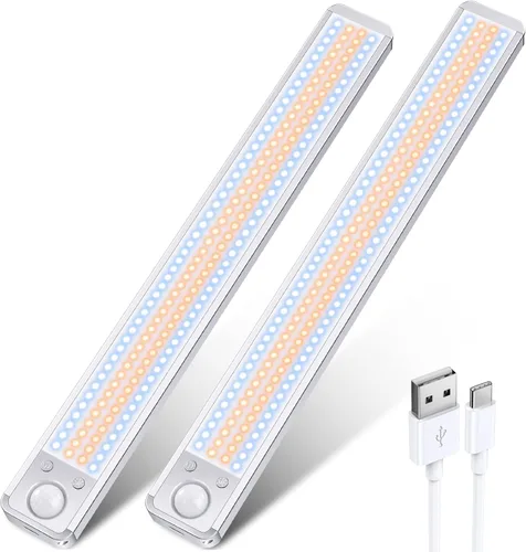 Luces para debajo del gabinete, luces recargables debajo del mostrador para cocina, 188 luces LED con sensor de movimiento para interiores,