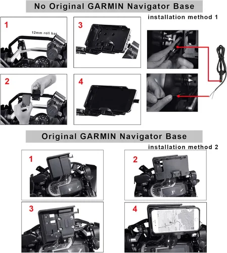 Miniatura 5 de MDPROMCP R1200GS - Soporte para teléfono para motocicleta con cargador USB doble, soporte de navegación GPS compatible con F700GS F800GS R1200GS