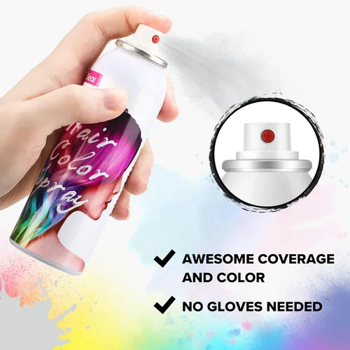 Miniatura 2 de Spray de color blanco para cabello blanco de un solo uso para el día del cabello loco, fiesta de Navidad, temporal, lavable, tinte para el cabello