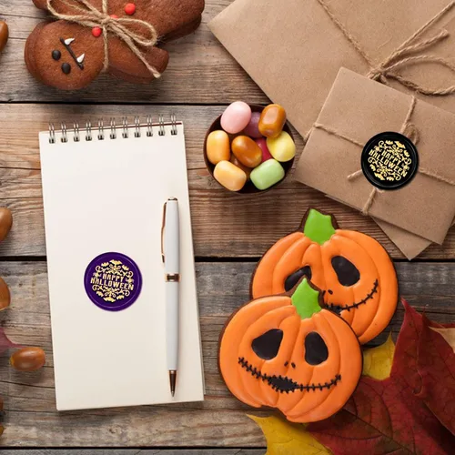 Miniatura 3 de CRASPIRE Sello de Cera Feliz Halloween Sello de Murciélago Sellos de Cera Selladora Araña 30mm Retro Vintage Cabeza de Sello de Latón Removible