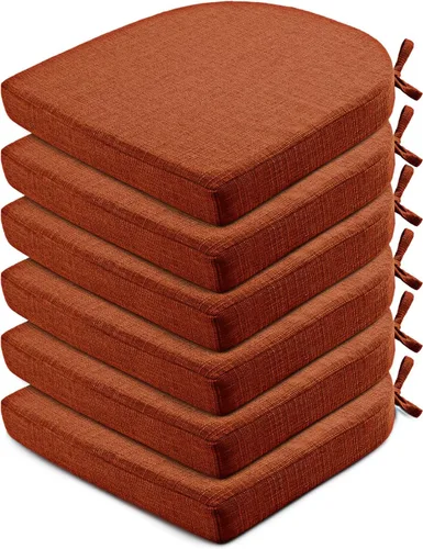 Miniatura 22 de Wellsin Cojines para sillas de comedor, 4 unidades, cojines para sillas de cocina con lazos y base antideslizante, almohadillas para sillas de Azul