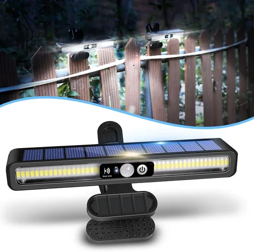 Miniatura 16 de Luces solares de movimiento con clip para exteriores, impermeables, paquete de 2 luces con sensor de movimiento para exteriores con 36 LED, 3000 K