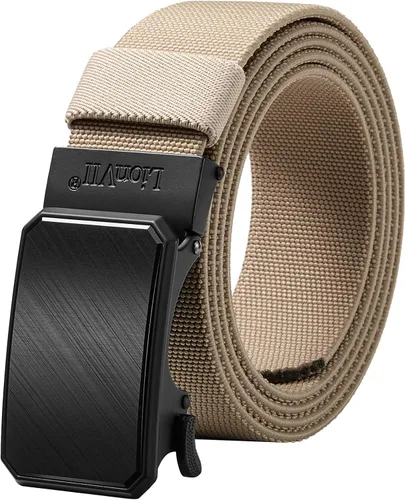 Miniatura 13 de LionVII Cinturón para hombre con trinquete elástico, cinturón elástico para el trabajo con hebilla automática para hombres, 1 3/8" ajustable