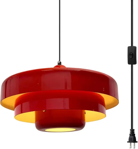 Miniatura 9 de Lámpara Colgante Rosa con Enchufe, Luz Colgante Moderna de Mediados de Siglo, Accesorios de Lámpara Colgante, Luz Colgante de Estilo Nórdico