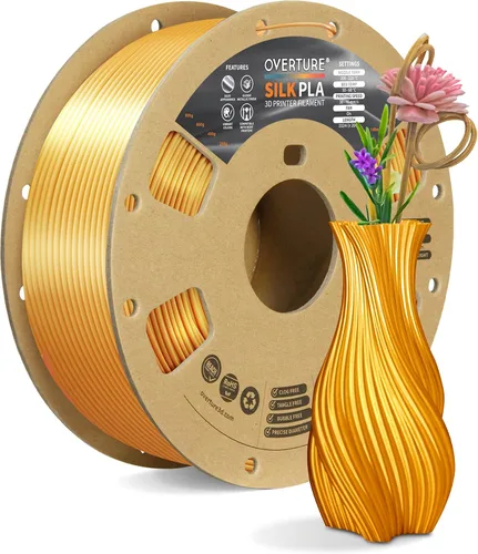 Miniatura 35 de OVERTURE - Paquete de filamento de seda PLA, sin obstrucciones, brillante, filamento metálico brillante para impresora 3D, carrete de 1 kg * 4