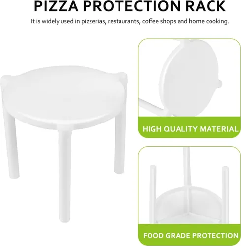 Miniatura 7 de Toyvian 100pcs soporte blanco plástico pizza trípode pila para restaurante contenedor pizza cajas
