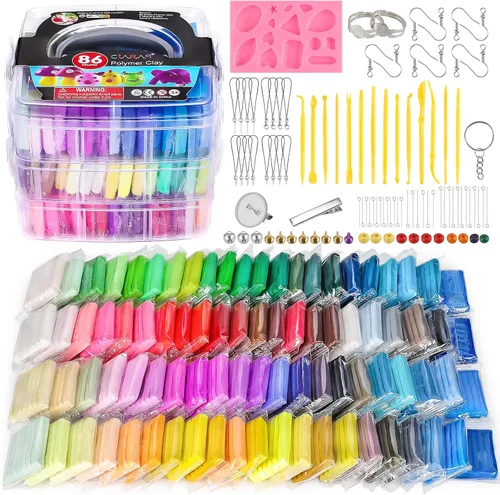 Miniatura 16 de CiaraQ - Kit de iniciación de arcilla polimérica, arcilla para modelar para horno con herramientas de escultura, 70 colores, 3.69 lbs
