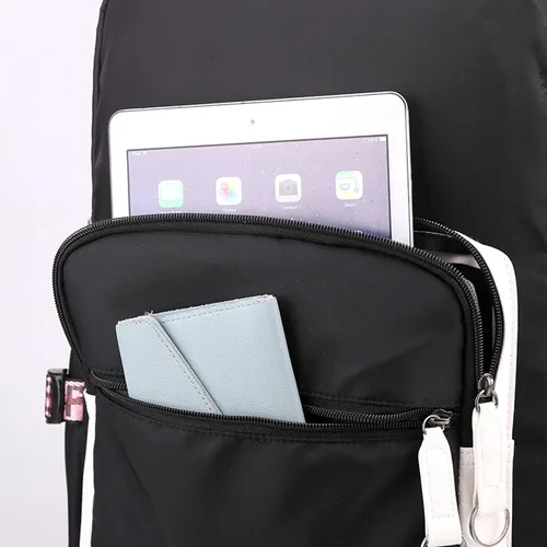 Miniatura 5 de Roffatide Anime Kuromi Print Business Casual Laptop Hombros Mochila Viaje Senderismo Daypacks Mochila Mochila 17 Pulgadas, Kurom B, Moderno