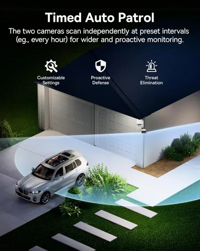 Miniatura 6 de Baseus X1 Pro Cámara de seguridad solar de doble seguimiento inalámbrica para exteriores, cámaras AI duales 3K, panorámica de 300°