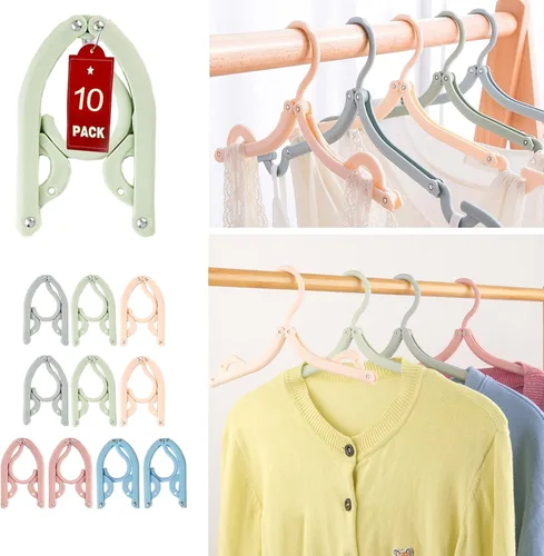 Perchas plegables de viaje para crucero, 10 unidades, perchas plegables portátiles, accesorios de viaje, estante de secado de ropa plegable,