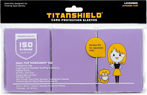 Miniatura 9 de TitanShield (150 funda/amarillo) - Fundas para tarjetas coleccionables de tamaño japonés para Yu-Gi-Oh, Cardfight! Vanguard y más