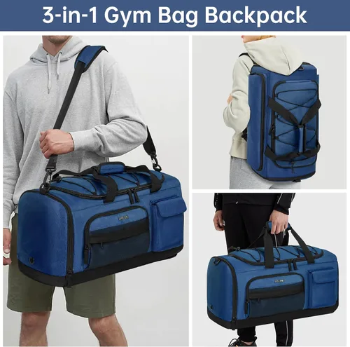 Miniatura 6 de Bolsa de gimnasio con compartimento para zapatos y computadora portátil para hombres y mujeres, resistente al agua, mochila deportiva para gimnasio