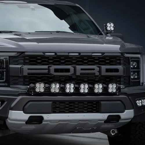 Miniatura 2 de Baja Designs Kit de luces LED deportivas XL enlazables para parachoques Ford F-150 Raptor 2021+ (patrón múltiple; transparente)