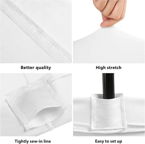 BDDC Manteles de mesa para mesas de 6 pies, color blanco, lavables y resistentes a las arrugas, manteles elásticos rectangulares de 6 pies para