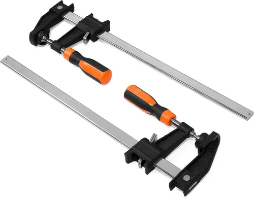 Miniatura 2 de WEN 10212F2 Abrazaderas de barra de acero de ajuste rápido de 12 pulgadas con garganta de 2.5 pulgadas y mango de microajuste, paquete de dos