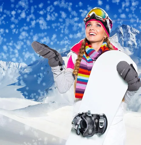 Miniatura 7 de ANDORRA Manopla de esquí y snowboard con pantalla táctil para mujer con cremallera diagonal
