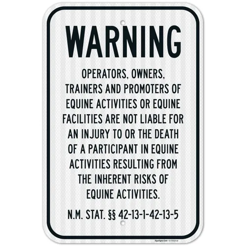 Miniatura 19 de Sigo Signs, Warning Under New Mexico Law Patrocinador de actividad equina o letrero profesional, 10 x 7 pulgadas, calcomanías de vinilo de 4 mil