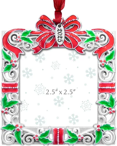 Miniatura 8 de GUOER Adorno de Marco de Fotos para Árbol de Navidad, Regalo Conmemorativo de Vacaciones, Decoración del Hogar, Decoraciones de Navidad, Regalos