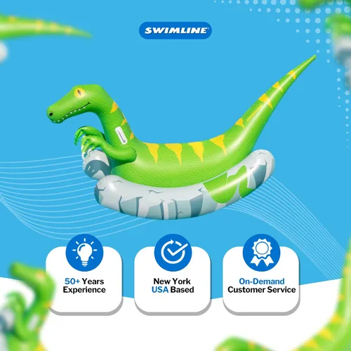 Miniatura 6 de SWIMLINE Original Rocker Raptor Juguete Flotador de Piscina Mecedora con asas fáciles de agarrar y refuerzos laterales estabilizadores curvos