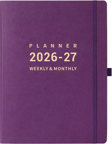Miniatura 10 de Agenda 2026 – enero 2026 – diciembre 2026, 2026 planificador semanal y mensual, 8.5 x 11 pulgadas, soporte para bolígrafos, calcomanías