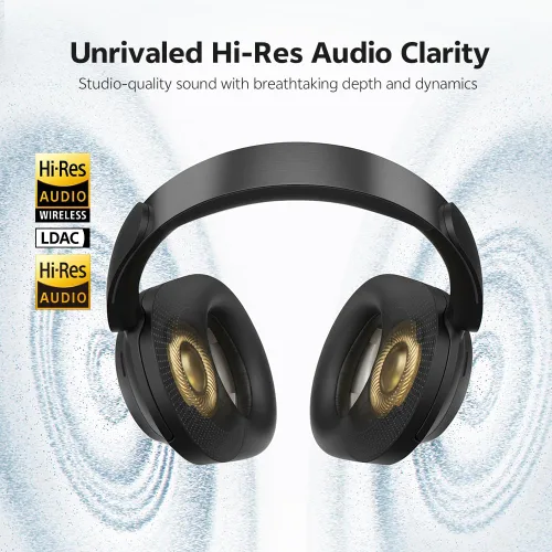 Miniatura 3 de QCY Auriculares inalámbricos H3S, auriculares híbridos con cancelación activa de ruido, inalámbricos de alta resolución, tiempo de reproducción
