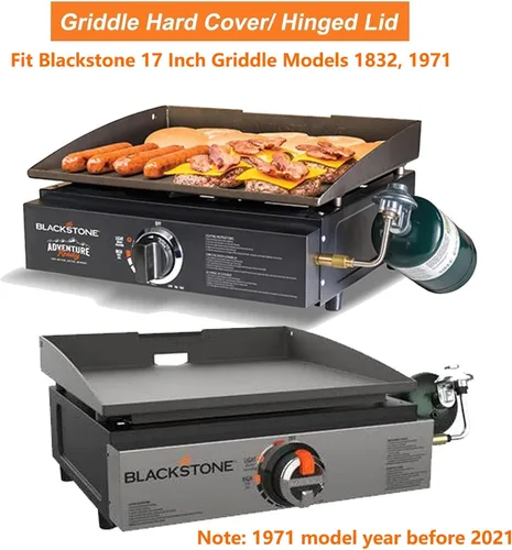 Miniatura 2 de Cubierta de parrilla para Blackstone de 17 pulgadas Adventure Ready 1832, estación de parrilla plana de parrilla al aire libre con bisagras