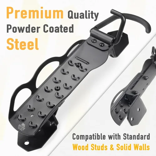 Miniatura 5 de BikeHand Swivel Bicycle Wall Hanger - Vertical Hook Wall Mount Holder - Indoor Garage Storage Bicycle Rack for MTB & Road Bikes - Max. Tire Width