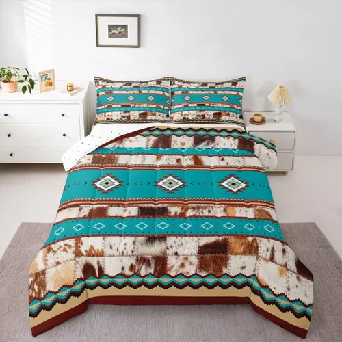 Miniatura 36 de Feelyou Juego de ropa de cama de vaca de las Highland para niños, edredón de ganado con girasol para niñas, adolescentes, juego de edredón