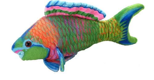 Wild Republic Arrecife de coral, pez loro, animal de peluche, 6 pulgadas, regalo para niños, juguete de peluche, botellas de agua recicladas