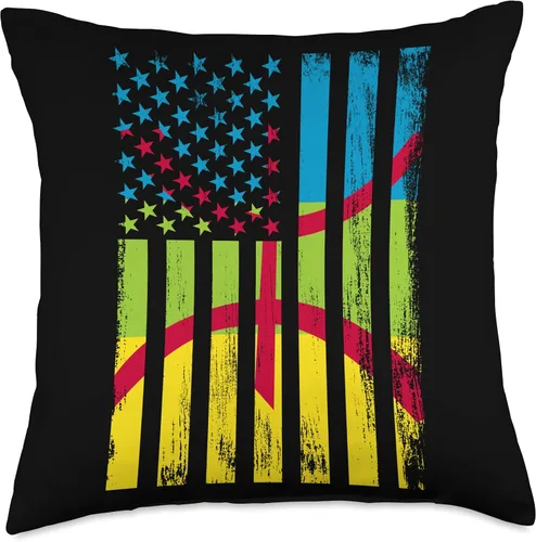 Miniatura 5 de Amazigh & USA Flag for proud People Amazigh & USA - Almohada de 16 x 16 pulgadas, multicolor