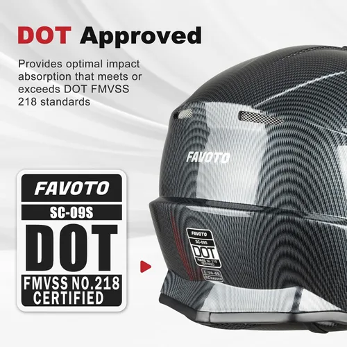 Miniatura 2 de Favoto Cascos de Dirt Bike para Adultos - Casco Ligero para Motocross/ATV/UTV Aprobado por DOT para Hombres y Mujeres, con Visera Extraíble