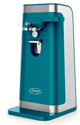 Montgomery Ward Ginny's Island Blue - Abrelatas eléctrico de 50 W con hoja de acero inoxidable y afilador de cuchillos (azul isla)
