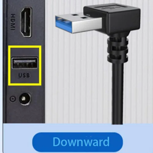 Miniatura 3 de Cable de extensión USB 3.0 macho a hembra, cable extensor USB de 90 grados, cable de extensión corto, cable de extensión USB A, paquete de 2