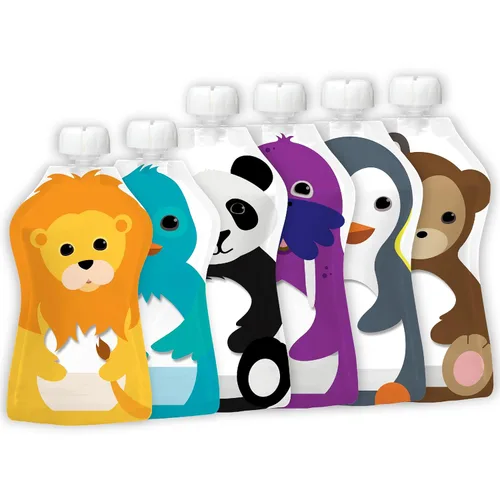 Miniatura 11 de Bolsas de almacenamiento de alimentos reutilizables Squooshi para bebés y niños pequeños Plástico libre de BPA, apto para alimentos, apto