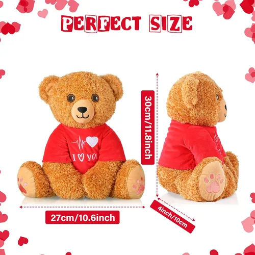 Miniatura 3 de Chalyna Oso de peluche para el día de San Valentín, de 16 pulgadas, oso de peluche para novia, oso de peluche romántico para regalos de cumpleaños