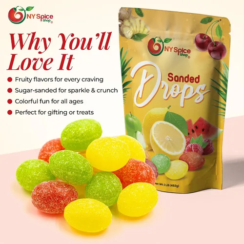 Miniatura 5 de NY SPICE SHOP Mix Fruits - Gotas de caramelo lijadas, 1 libra de gotas lijadas antiguas, dulces frescos y deliciosos a granel, caramelo duro lijado