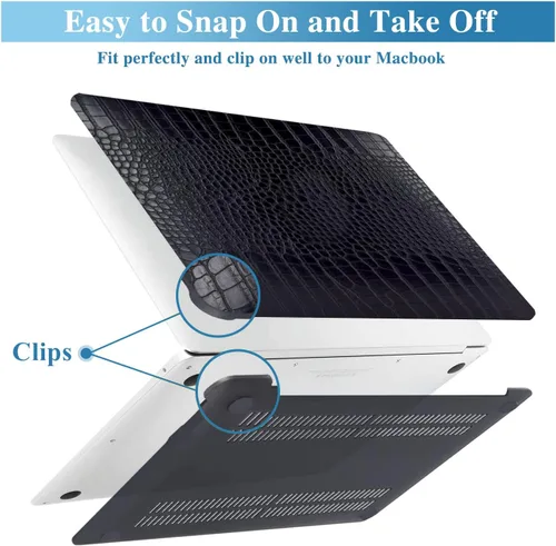 Miniatura 4 de Compatible con Funda para MacBook Air de 13 Pulgadas con Diseño de Cocodrilo 2021 2020 2019 2018 M1 A2337 A2179 A1932, Texturizada Elegante Lujosa
