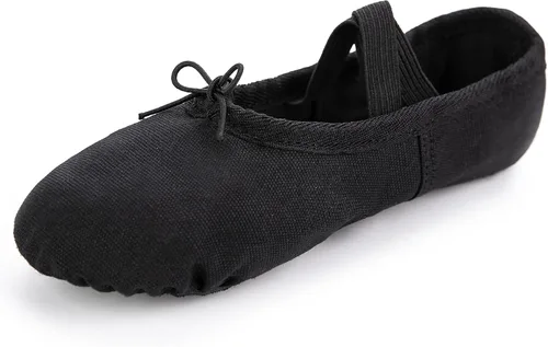 Zapatillas de ballet de lona para niñas y niños (bebéniño pequeñoniño grande), zapatos de baile de práctica de yoga con suela dividida