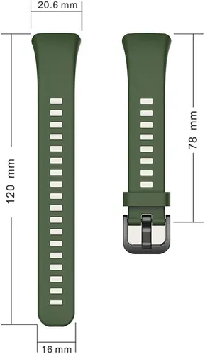 Miniatura 7 de Senter Funda de TPU suave premium Correas de repuesto de goma para Huawei Band 6/Honor Band 6 Smart Watch Verde ejército