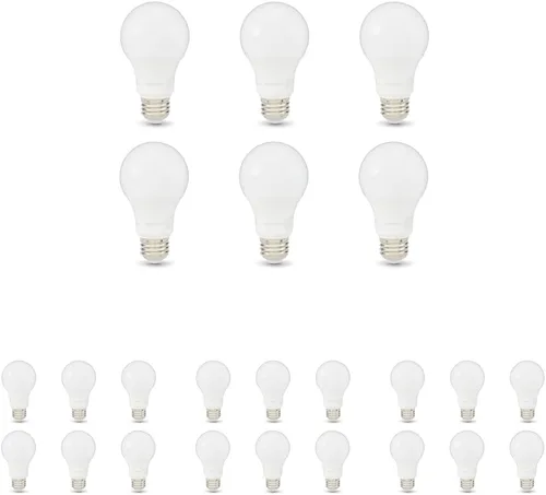 Miniatura 13 de Amazon Basics Bombillas LED A19, equivalente a 100 vatios, eficiencia energética, 15 W, base estándar E26, blanco suave 2700 K, regulable, vida útil