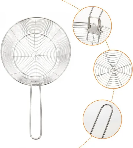 Miniatura 9 de Luxshiny Cesta de freír de alambre de metal, cesta para patatas fritas, asa resistente para un fácil manejo