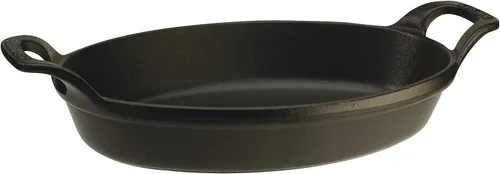 staub Dish 40509-342 - Plato ovalado apilable, negro, 12.6 pulgadas (12.6 in), esmalte, hierro