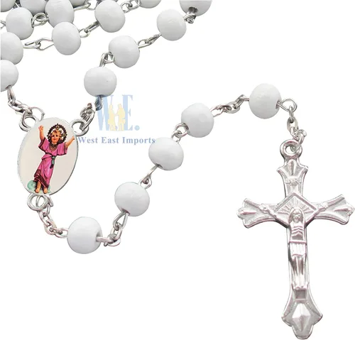 Miniatura 7 de Divino Nino Divino Niño Jesús Perfumado Rosario (12 PCS) Recuerdos de presentacion de 3 años Bautismo Party Favor Baby Jesus (blanco)