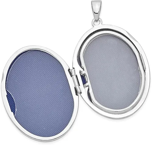 Miniatura 2 de Collar de plata de ley 925 con borde de desplazamiento de 1299in ovalado con 4 fotos para la familia cadena con dije de medallón que sostiene fotos