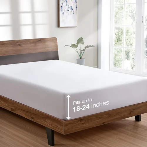Miniatura 39 de FreshCulture Sábana Bajera Ajustable Tamaño King Solamente - Sábana Bajera de Calidad Hotelera Tamaño King - Ultra Suave y Transpirable - Microfibra