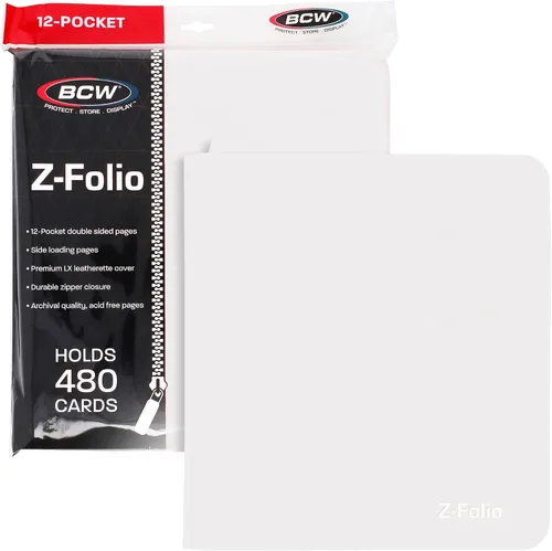 Miniatura 10 de BCW Z-Folio LX - Cartera con cremallera – Álbum de 12 bolsillos de cuero sintético verde premium – Cremallera segura – Capacidad de 480 tarjetas